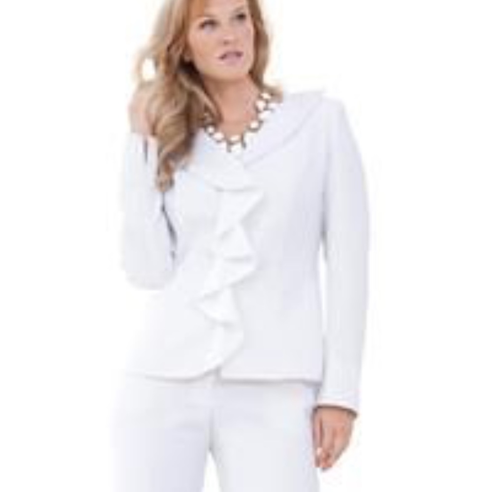 Jessica London White Suit Coat NWOT